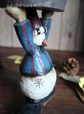 彩绘雕刻树脂托盘烛台工艺摆件