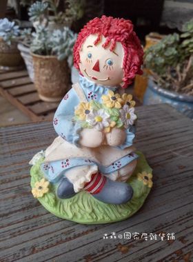 欧美树脂儿童房装饰品古董娃娃