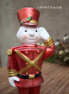 工艺树脂卡通士兵摆件古董娃娃