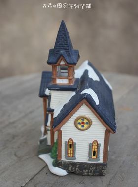 教堂美式乡村风复古做旧装饰品