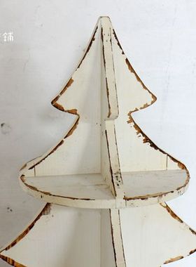 实木松树展示架双层置物架圣诞树