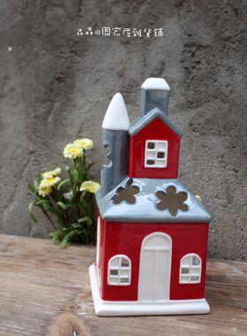 美式乡村可爱风教堂房子家居装饰