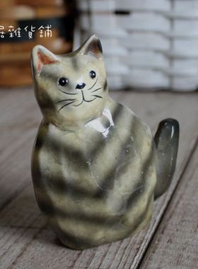 美式乡村风仿真手绘猫咪家居装饰