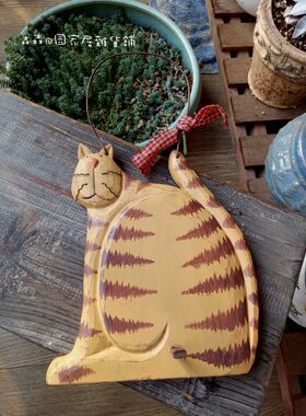 欧美复古做旧猫咪儿童房家居装饰