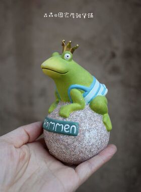 电视柜陶瓷美式乡村风青蛙小摆件