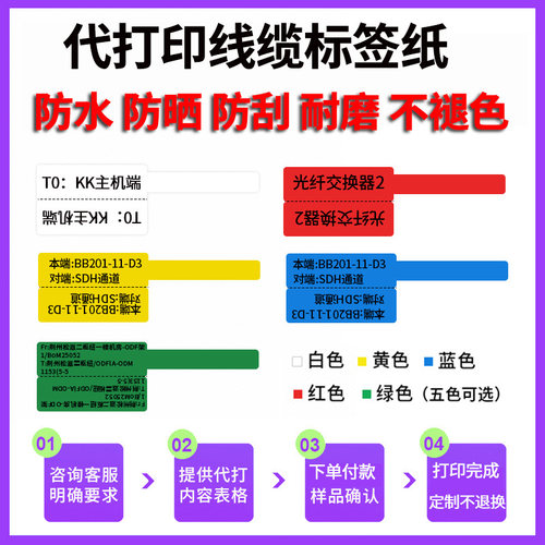 普贴PT-50/51dc热敏线缆标签纸P/刀型通信机房移动联通电信logo网线不干胶打印纸光纤尾纤德佟理念精臣B11/B3 - 图1