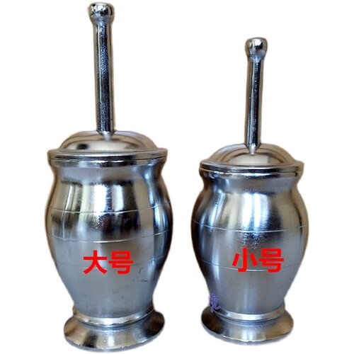 加厚铸铁捣药罐研钵药缸中药药具大号中号捣蒜器中医研药罐包邮 - 图3