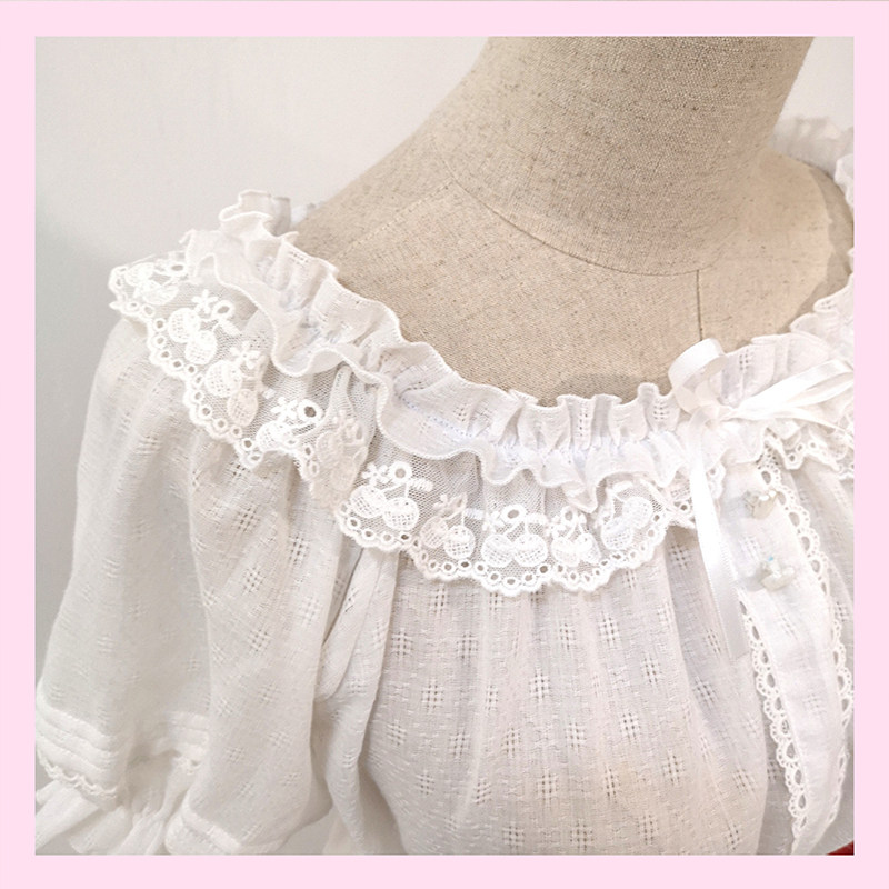 巴朵妮短袖蕾丝内搭lolita白砂糖 巴朵妮衬衫