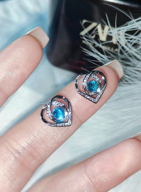 浪漫之心项链时尚轻奢高级感海洋之心项链手链耳钉套装七夕礼物