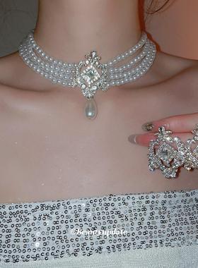 银针镶钻镂空套装轻奢饰品