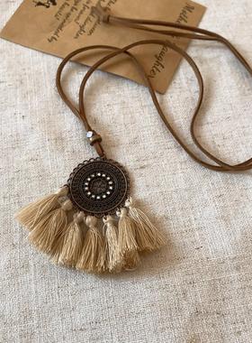 波西米亚流苏吊坠项链海边度假风