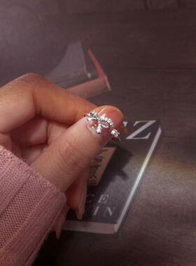 蝴蝶结戒指女简约设计感轻奢个性开口食指指环百搭冷淡风小众尾戒