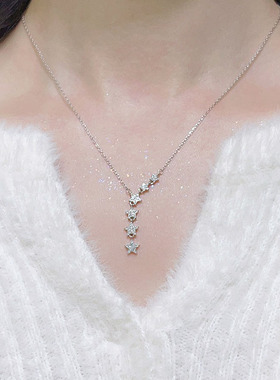 心致星星项链女小众设计轻奢高级感锁骨链2023年新款少女心颈链