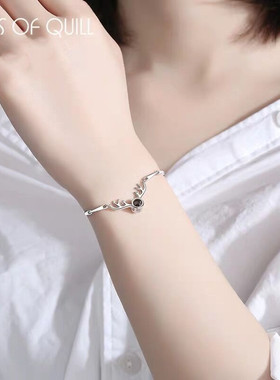 一鹿有你同款一百种语言我爱你投影手链女士爱的记忆投影