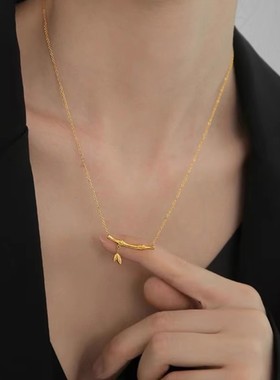 新中式国风节节高竹节项链女复古小众设计高级感锁骨链网红配饰