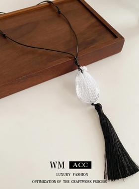 亚克力流苏吊坠项链女小众毛衣链