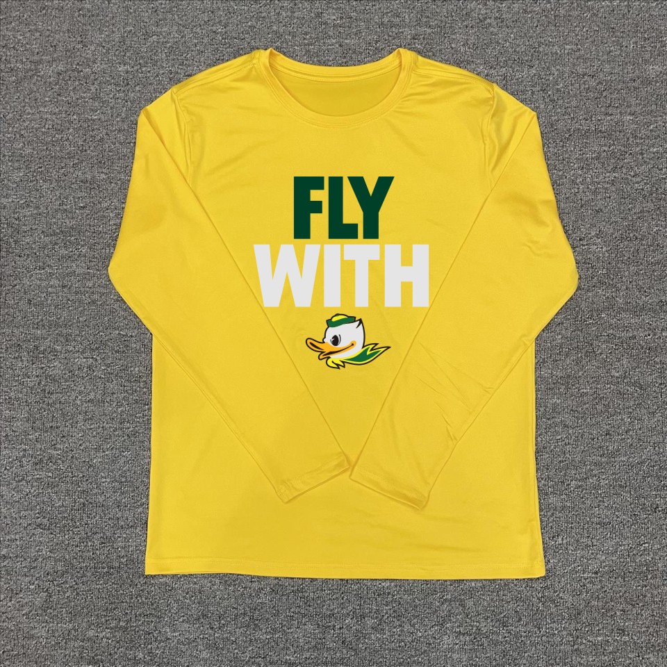 美式篮球速干长袖男女俄勒冈鸭子杜克大学运动T恤秋冬训练投篮服 - 图3