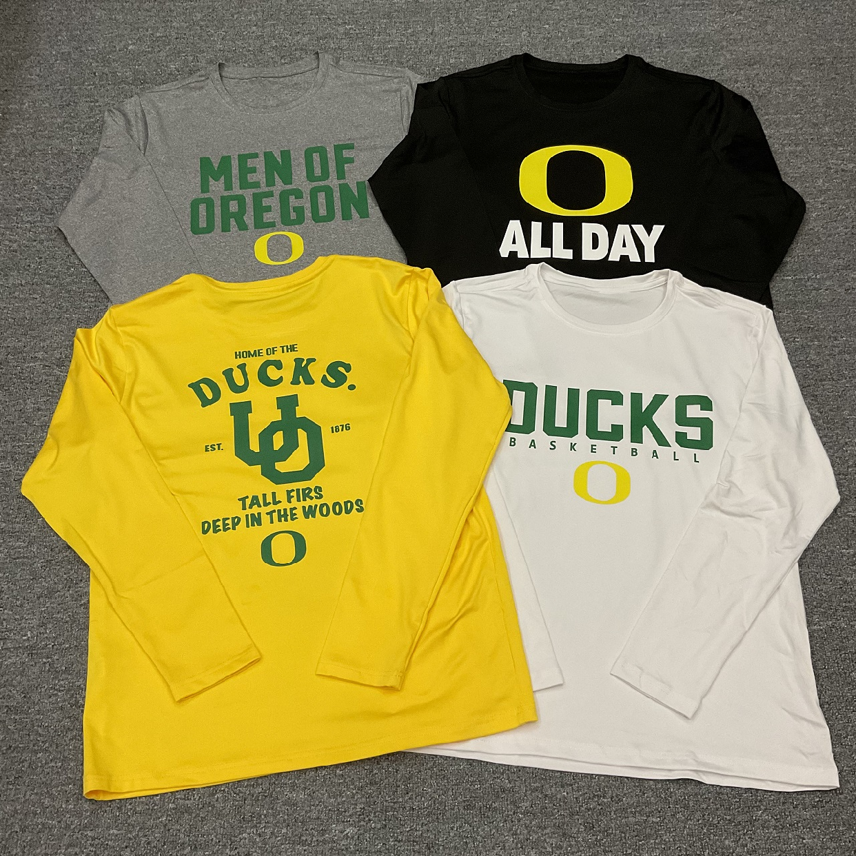 美式篮球速干长袖男女俄勒冈鸭子杜克大学运动T恤秋冬训练投篮服 - 图0