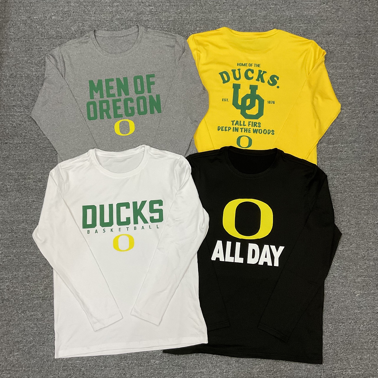 美式篮球速干长袖男女俄勒冈鸭子杜克大学运动T恤秋冬训练投篮服 - 图1