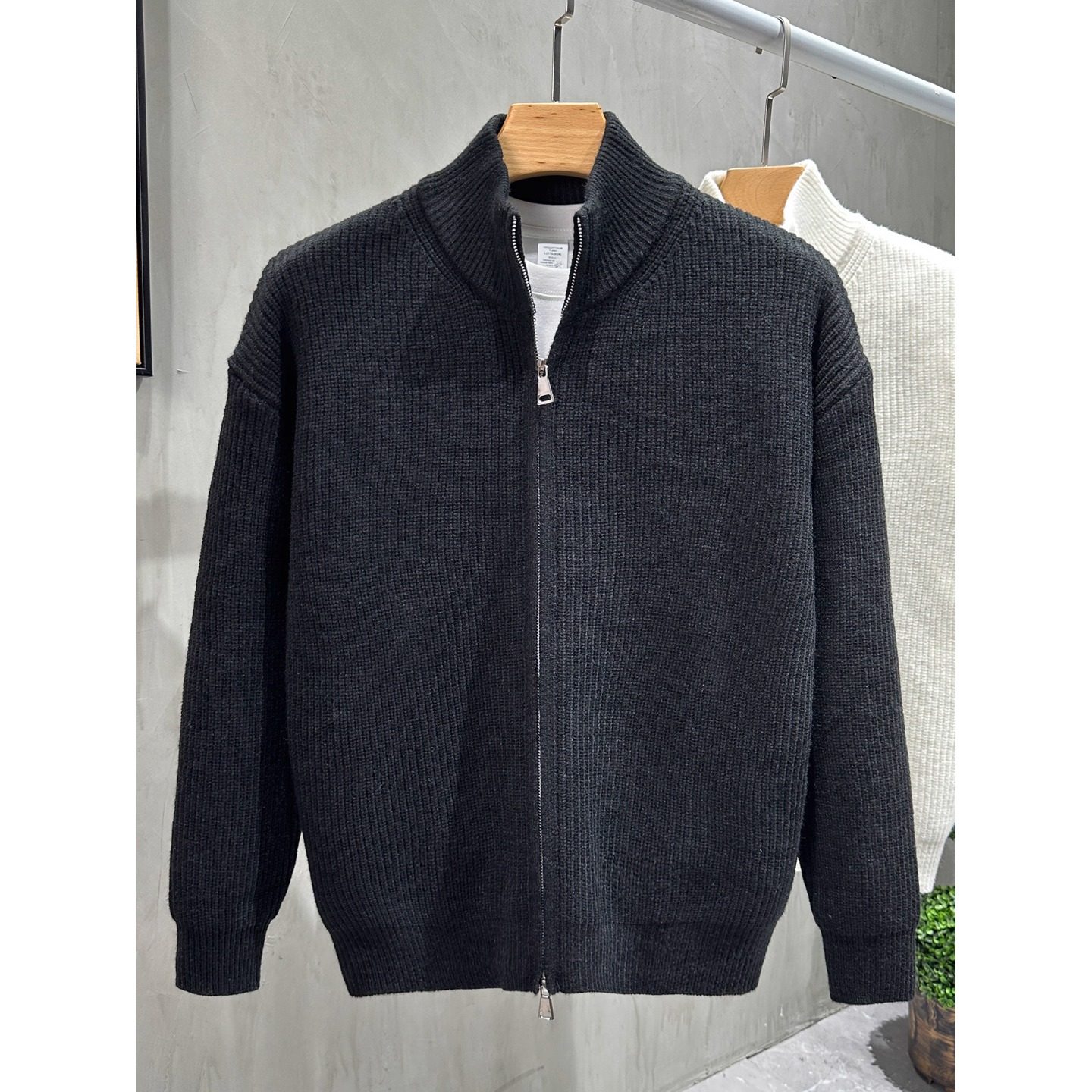 双拉链纯色开衫男针织衫春秋季经典半高领毛衣外套男修身外搭爆款,淘宝优惠券,粉丝福利购,淘宝优惠卷