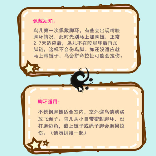 不锈钢鹦鹉脚链虎皮牡丹玄凤小太阳和尚八哥开口脚环用品用具拴鸟 - 图1