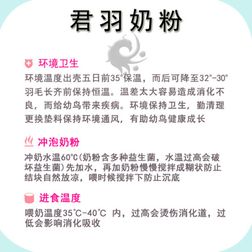 君羽 鹦鹉奶粉 凡赛尔A21A19幼鸟饲料高低脂原装虎皮牡丹玄凤手养 - 图2