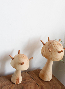 木质置物架进门放钥匙创意蘑菇