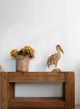 纯手工实木大嘴鸟客厅摆件