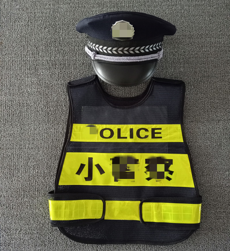 儿童角色扮演小交通警服反光马甲消防员男孩城管帽幼儿园警察服装 - 图0
