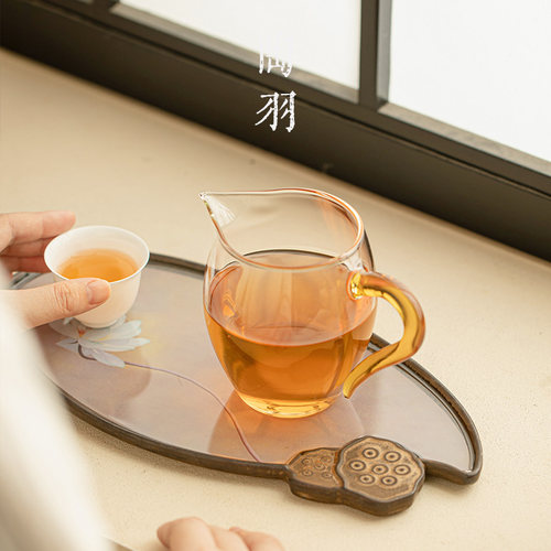 高硼硅玻璃公道杯加厚耐高温茶海分茶器家用茶漏茶滤功夫茶道配件 - 图3