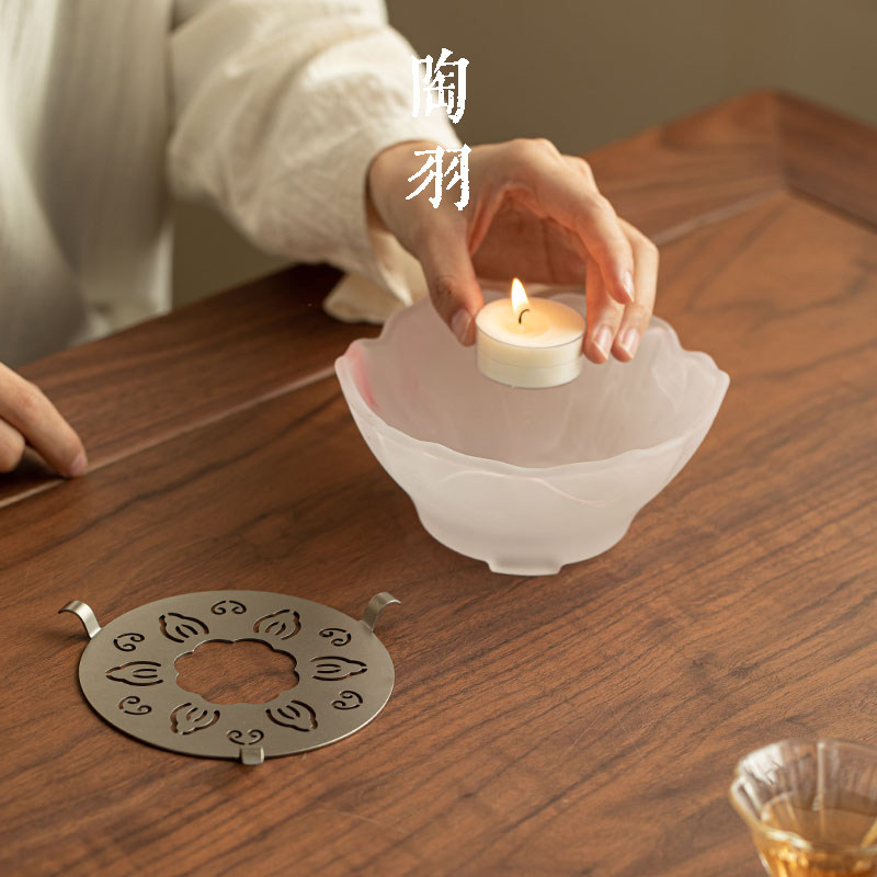 柔雾粉琉璃蜡烛温茶炉家用蜡烛煮茶底座功夫茶具保温暖茶器烘茶炉,淘宝优惠券,粉丝福利购,淘宝优惠卷