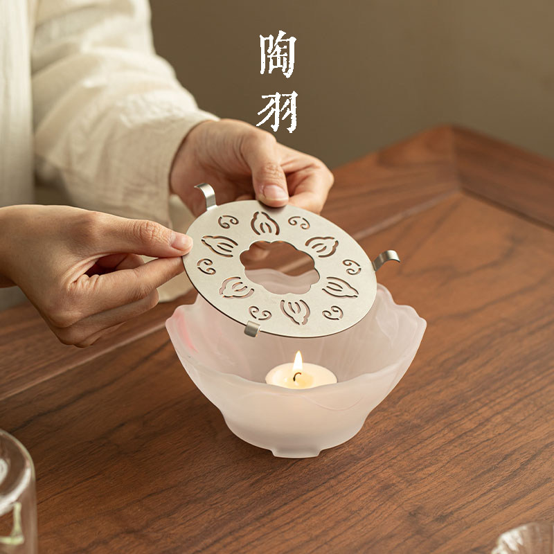 柔雾粉琉璃蜡烛温茶炉家用蜡烛煮茶底座功夫茶具保温暖茶器烘茶炉,淘宝优惠券,粉丝福利购,淘宝优惠卷