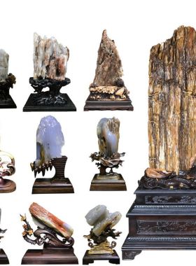 天然高档客厅木化玉木化石摆件