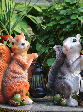 庭院太阳能灯园艺小松鼠仿真动物