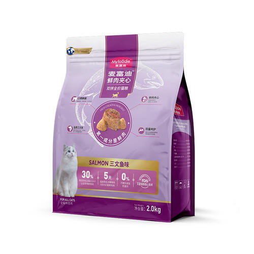 麦富迪三文鱼鲜肉夹心酥猫粮双拼全价鱼油蛋黄猫草羊奶粉排毛球 - 图3