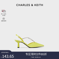 CHARLESKEITH AUTUMN WINTER WOMEN SHOES CK1-60280331 LADY SEMI-PRECIOUS CHAIN POINTED HIGH HEEL SANDAL