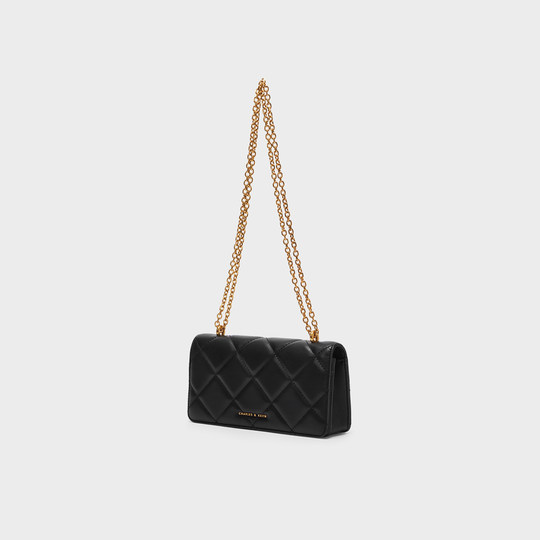 CHARLES&KEITH oil painting diamond chain bag