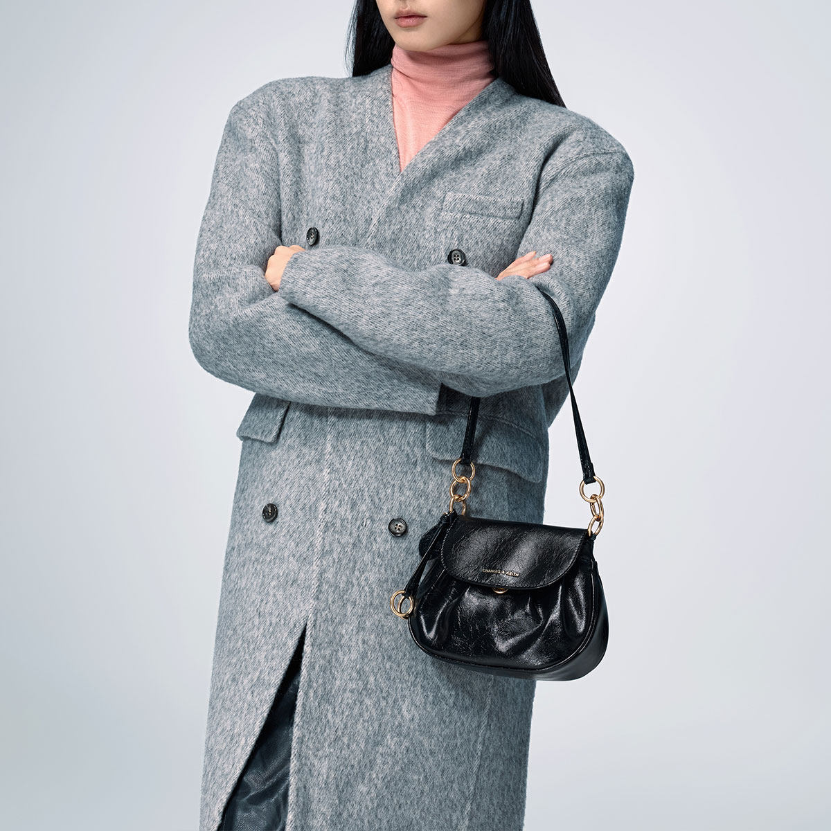 CHARLES&KEITH25冬新款CK2-20671821翻盖式单肩腋下包包挂小猪包,淘宝优惠券,粉丝福利购,淘宝优惠卷