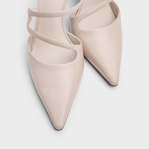 CHARLES&KEITH26夏新款CK1-60361618气质尖头高跟穆勒鞋包头拖鞋 - 图2