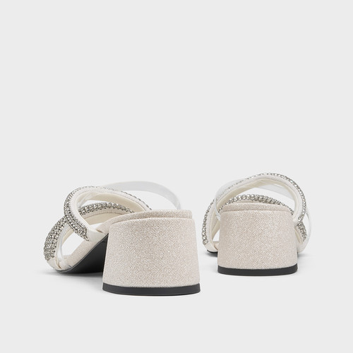 CHARLES＆KEITH26夏季新款CK1-61720263闪钻交叉条带粗跟拖鞋凉鞋 - 图3