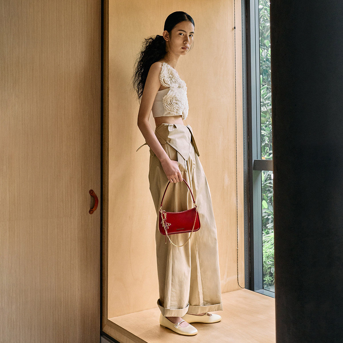 CHARLES&KEITH26春新款CK1-70580292新年系列缎面中国结玛丽珍鞋,淘宝优惠券,粉丝福利购,淘宝优惠卷