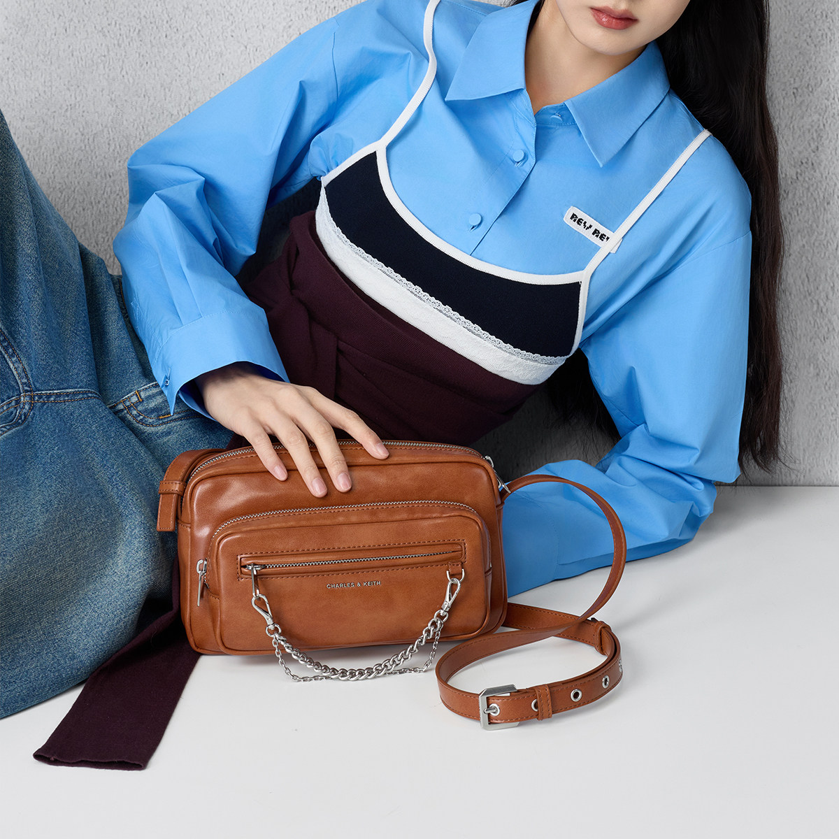 CHARLES&KEITH26春季新款CK2-80782809链条休闲单肩腋下包斜挎包,淘宝优惠券,粉丝福利购,淘宝优惠卷