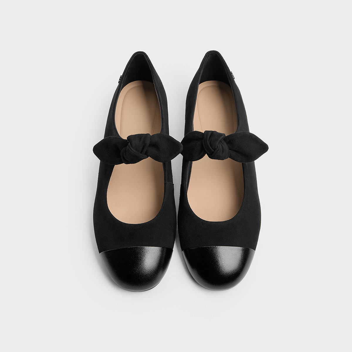 CHARLES&KEITH25冬新款SL1-71720134拼接平底蝴蝶结玛丽珍鞋单鞋,淘宝优惠券,粉丝福利购,淘宝优惠卷