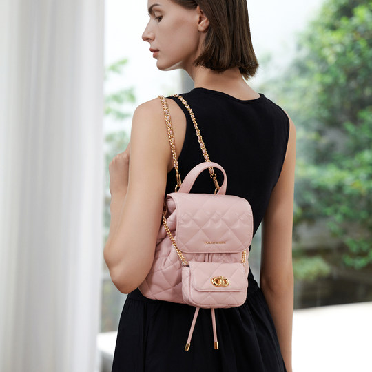 CHARLES&KEITH spring women's bag CK2-60151400 diamond large capacity soft multi-purpose backpack for women