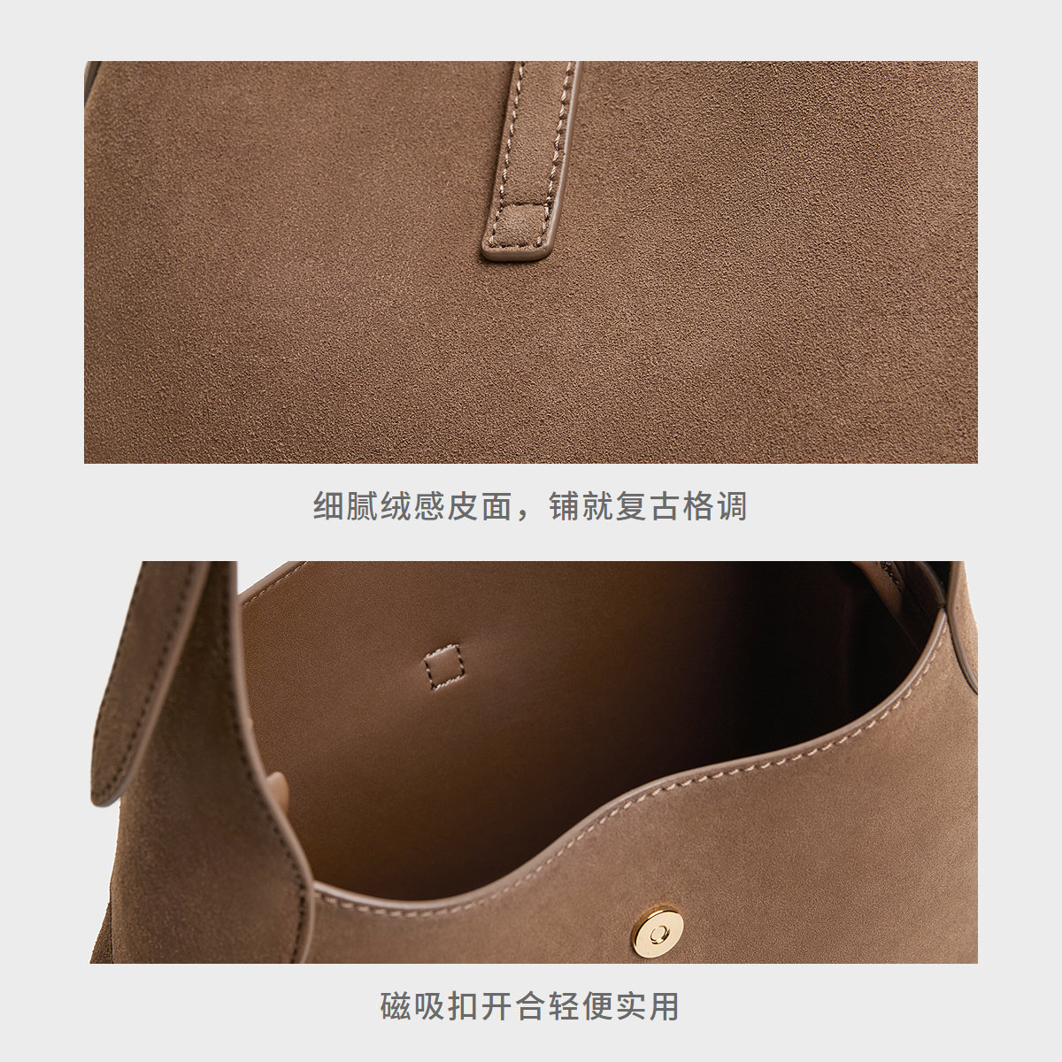 CHARLES&KEITH女包CK2-40782726-1复古通勤绒面大容量hobo托特包,淘宝优惠券,粉丝福利购,淘宝优惠卷