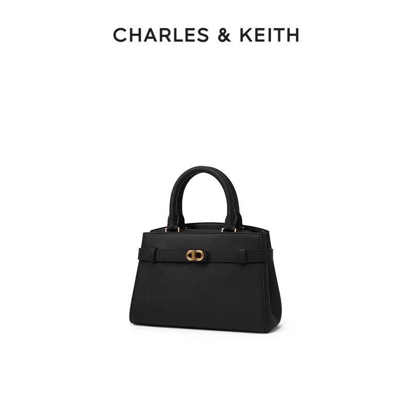 【520礼物】CHARLES&KEITH女包CK2-50160102中号金属扣带饰凯莉包-图0