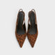 CHARLES&KEITH Autumn and Winter Women's Shoes CK1-60280451 Leopard Print Pointed Toe Temperament Sandals High Heels