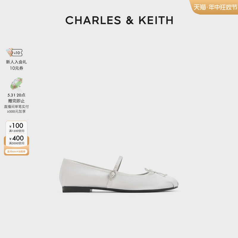 【618狂欢节】CHARLES&KEITH女CK1-71720057新中式蝴蝶结玛丽珍鞋