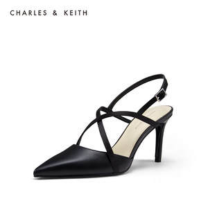 CHARLES＆KEITH2020春季新品CK1-60361234交叉带饰尖头高跟单鞋女