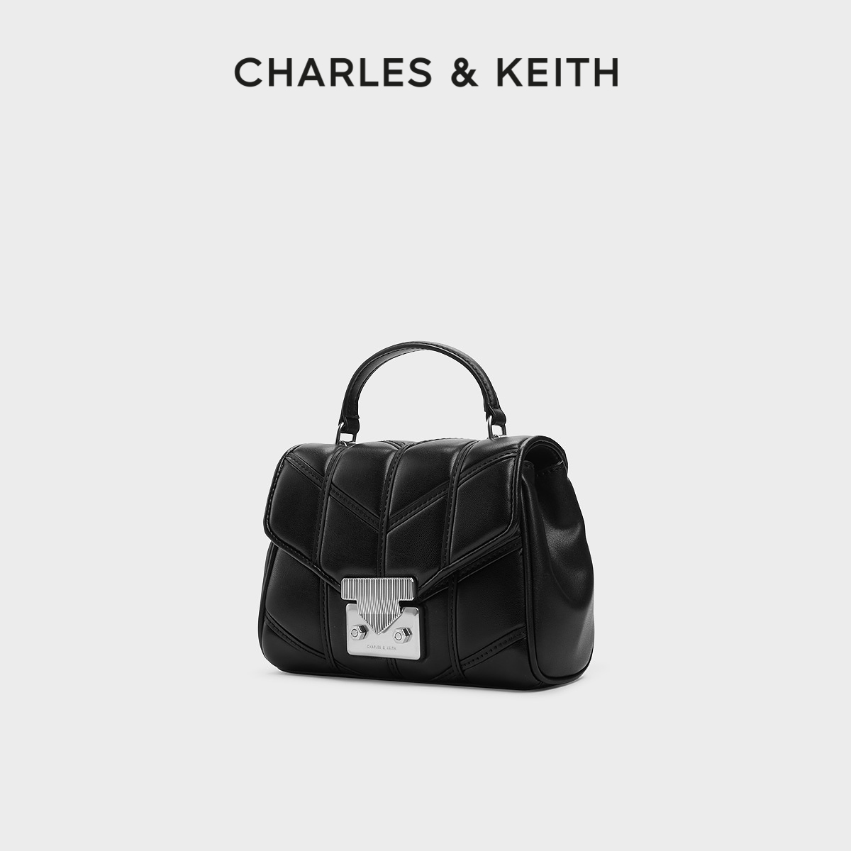 CHARLES&KEITH24春夏新款CK2-50782311时尚金属扣手提斜挎信封包-图0